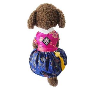 Vêtements traditionnels pour chiens, vêtements brodés, Style Hanbok, robe pour chiens de compagnie, par China Post ForJK56