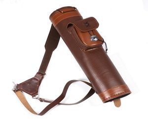Tradition de flèche de flèche en cuir en cuir à arc de carter d'épaule avec grande pochette à main
