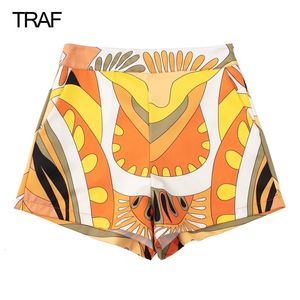 TRAF Pantalones cortos para mujer y2k, minipantalones cortos de verano con estampado, pantalones cortos para mujer, falda Rave, pantalones cortos, pantalones cortos 240320