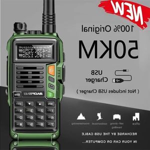 Émetteur-récepteur avec UV-S9 Plus Way Radio 50km Baofeng UHF Handheld Green Walkie Dual Band VHF Talkie UV-5r Ham Two 10W puissant 210817 OMQHS