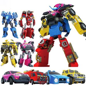 Transformation toys Robots 4 IN 1 Mini Force Transformation Robot to Car Toys Action Figures Mini Force X Deformation Car Airplane Toy 230617