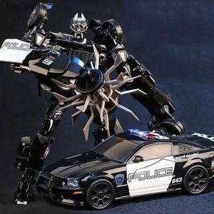 Transformation Toys Robots Black Mamba Transformation BMB LS-02 LS02 Roadblock Police Car MPM05 Película 5 Versión de aleación Figura de acción Robot Toys yq240315