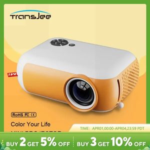 Transjee A10 LED Projecteur Home Cinema Portable Theatre 3D Mini Videoprojector Game Beamer 4K 1080p via Port Smart TV 240410