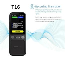 Traductor T16 AI Voice Traductor en temps réel 138 Langages multiples en ligne VoiceReCord 3,1 pouces Big Topp Screen Learning Conversion T12