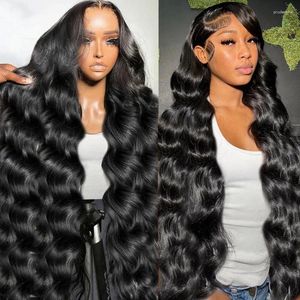 Perruque Lace Frontal Wig Remy naturelle, cheveux humains, Body Wave, HD, 13x6, pre-plucked, sans colle, transparente, 13x4, pour femmes