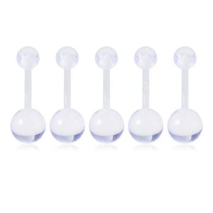 Transparent Belly Button Ring Acrylic Clear Navel Piercing Bar Set for Women Flexible Nombril Stud Barbell Body Jewelry