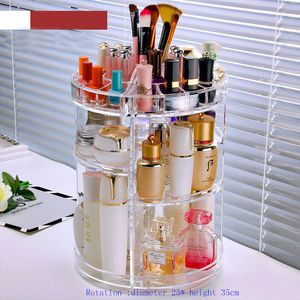 Les boîtes de rangement cosmétiques transparentes tournent le plateau acrylique de support de stockage d'organisateur de maquillage de robe de bureau HH22-302