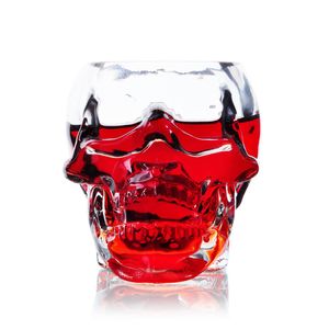 Tasse de verre à tête de crâne en cristal transparent pour whisky vodka gothique pour la maison drinkware drinkware whisky wine crâne tasse