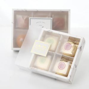 Boîte à gâteaux givrée transparente Emballage cadeau Gâteaux Mooncake Pack Emballage Dessert Macarons Pâtisserie Boîtes d'emballage FY5557 1013