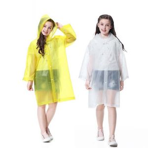 Transparent Enfants Raincoat garçon Manteau fille enfants pluie pluie imperméable EVA Couverture Poncho Enfants Rainwear LJJO7848