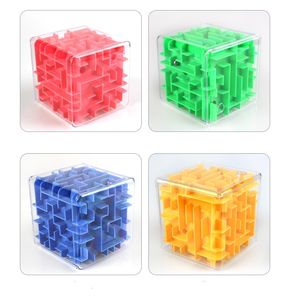 Juguetes de laberinto transparente Forma cuadrada mágica Juguete de anime Cubo 3x3 ABS Cubo mágico inteligente Juguete de regalo de Navidad para niños Juguete de plástico pequeño Laberinto Runner Labyrinthe Cube