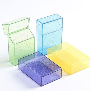 Transparent Powder Colorful Plastic Portable Tobacco Cigarette Cases Holder Storage Box Innovative Design Protective Shell Smoking Tool