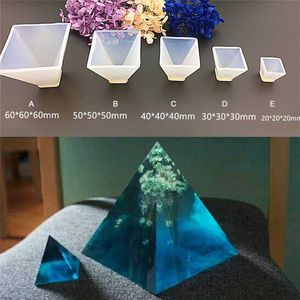 Transparent Pyramid Silicone Mould DIY Resin Decorative Craft Jewelry Molds Making tool 5 pcs Wholesale