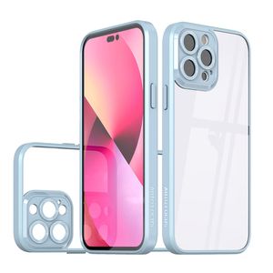 Fundas de teléfono transparentes a prueba de golpes para iPhone 14 Pro Max Plus 11 12 13 Protección de cámara Color transparente Fundas traseras de armadura delgada