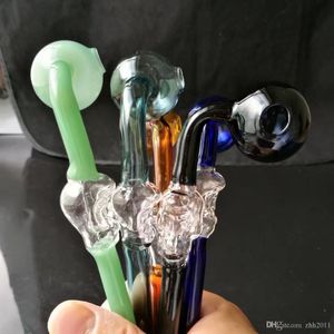 Transparente Skull Bone Color Bent Pot Wholesale Glass Bongs Oil Burner Pipes Water Pipes Rigs Fumar