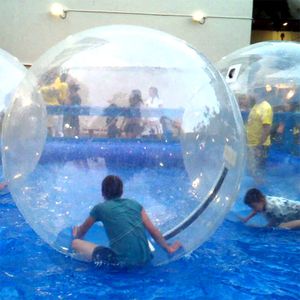 Bola para caminar sobre el agua transparente, globo de burbuja inflable publicitario, bola de baile de PVC de 2m de diámetro para parque de atracciones y espectáculo escénico