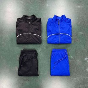 Trapstar veste survêtement hommes Irongate Shell costume 2.0 Version bleu et noir qualité lettrage brodé femmes manteau 6644ess