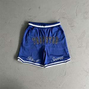 Trapstar ts pantalones cortos de malla pantalones cortos deportivos de verano pantalones antiarrugas de secado rápido bordado de alta calidad diseño de cordón en la cintura pantalones de pelota pantalones de baloncesto