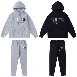 Trapstars Blue-White Towel Brodery Mens Hoodie Designers Clothing Europe et American Style Designer Designer Sweat à capuche Trapstar