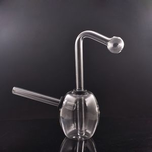 Brûleur à mazout en verre de voyage Bongs conduites d'eau Mini dab Rig 5 pouces narguilé bon marché bécher bong barboteur trou de carburateur détachable pot d'huile de tige inférieure