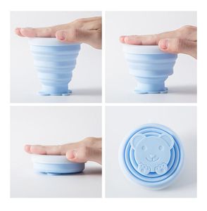 Viajes Mini taza de dientes 200 ml Tazas de botellas de agua Silicona plegable taza retráctil retráctil taza