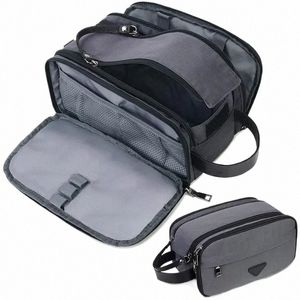 Organizador de viajes Busin Bolsa de aseo Kit de Dopp de afeitado impermeable para hombres Mujeres Ducha Baño Organizador de maquillaje Bolso t79H #