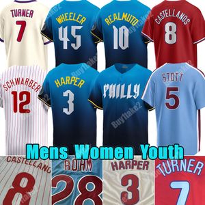 2024 CITY Bryce 3 Harper Bryson Stott Baseball Jersey Trea Turner Kyle Schwarber Filadelfia J.T.Realmuto Alec Bohm Nick Castellanos Aaron Nola Phillies Connect