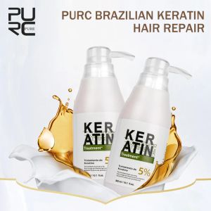 PURC 300 ml 5% traitement à la kératine brésilienne lissant les cheveux élimine les frisottis et répare le traitement des cheveux à la kératine endommagés