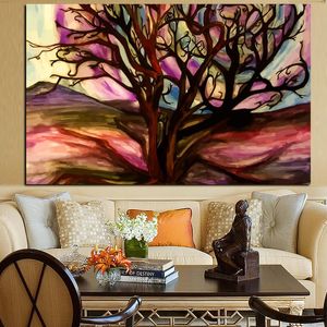 Árbol del desierto arte Pop pintura al óleo abstracta impresiones digitales lienzo cuadro artístico de pared póster para el salón sofá Cuadros Decoración