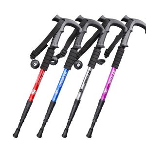 Trekking Poles Anti Shock Pole Ultralight Walking Sticks Adjustable Hiking Canes Telescopic Crutch for Nordic walking sticks 230425