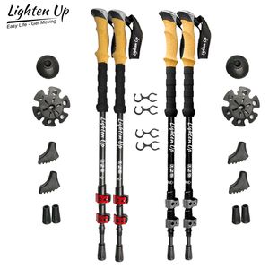 Trekking Poles Lighten Up Carbon Fiber or Aluminum AlloyTrekking Poles Collapsible Telescopic Walking Sticks with Cork Handle Ultralight Hiking 230526