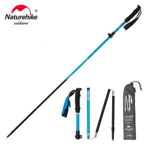 Trekking Poles ST09 7075 aluminum alloy trekking poles three section folding hiking and climbing outdoor walking pole 230909