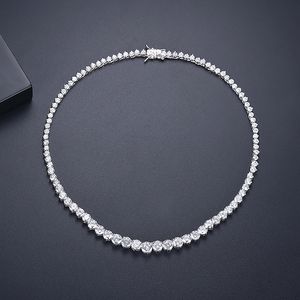 Amantes de moda Collar Lab Diamond Cz Piedra Oro blanco Gargantilla llena Collares pendientes para mujeres Fiesta nupcial Joyería de boda paty con caja