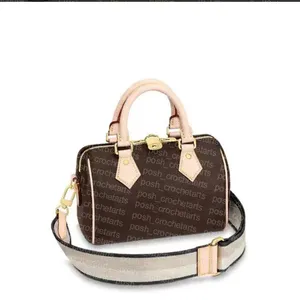 Trendy Style Boston Bag 20cm Genuine Leather Trim Wide Shoulder Strap Boston Bags For Women's Handbag Purses