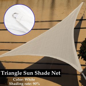 Triangle Sun Shade Net Fabrics White Sombreado 90% Outdoor Anti-UV Refresping Gaze Gazebo Sombra Toldo de sombra personalizada Neta de sombreado de sol
