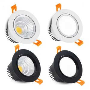 Les Downlights LED encastrés Anti-éblouissement modifiables tricolores 5W 7W 9W 12W 15W 20W COB plafonnier spots AC90-265V LED Drive