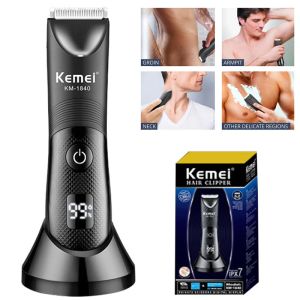 Trimmer Kemei Body Hair Trimm pour hommes et femmes Groïde Electric Vasial Beard Hair Trimmer lavable Pubic Ball Shaver Body Groomer
