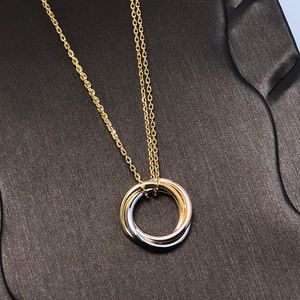 collar de trinidad para mujer diseñador Chapado en oro 18K T0P calidad más alta calidad diseñador de marca joyería de moda regalos premium con caja 002