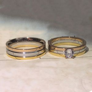 Trinity Ring Charms for Woman Designer Taille 678 pour l'homme couple T0p Qualité Gold Plated 18K Reproductions officielles Classic Style Gift exquis avec boîte 005