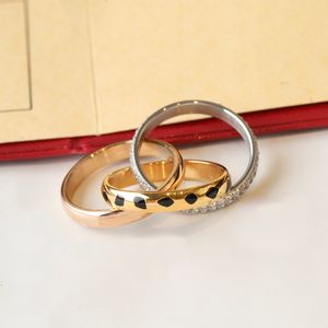 Bague Trinité Imprimé Léopard Trois Couleurs Trois Couleurs Pour Femme Créateur Taille 9 Pour Homme Plaqué Or Diamant 18 Carats Qualité T0P Reproductions Officielles Cadeaux Premium 003