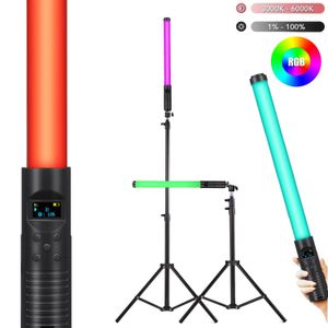 Tripods 50cm 20" Rgb Handheld Led Video Light Wand Stick Photography Light with Builtin Rechargable Battery 79" Tripod Remote Control