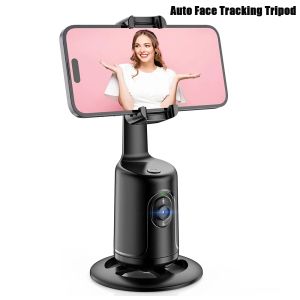 Trépieds Auto Face Tracking Trépied pour iPhone Android 360 ° Rotation Phone Camera Mount Smart Shooting Phone Tracking Talder For Live Vlog