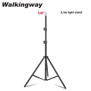 Tripods Walkingway Pography Light Stand Portable Tripod with 14 Screw for Softbox LED Ring Phone Camera Laser Level Projector 231006