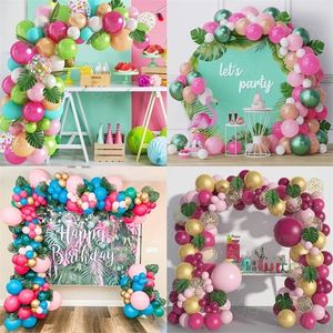 Globo hawaiano tropical Garland Arch Kit Ballon Baby Shower Globo de confeti Cumpleaños Verano Hawaii Party Decor Wedding Party 220524