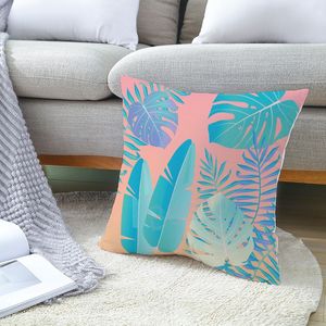 Funda de almohada con estampado de plantas tropicales, funda de cojín para sofá de coche, cojines de pintura de plantas de oficina, funda de almohada para decoración del hogar BH5988 TYJ