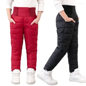 Trousers Baby Boy Girl Winter Padded Clothes Waterpoof Pants Kids High Waist Children Thick Warm Cotton Leggings Teenager 1-11Y