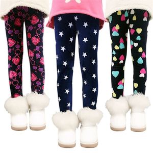 Pantalons Filles Pantalons Automne Hiver Enfants Pantalons Leggings Chauds Épaissir Velours Étoile Imprimé Enfants Pantalons Bébé Fille Leggings 2201006