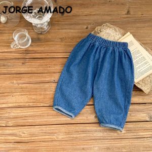 Pantalones Ins Estilo NUEVO Autumn Baby Girl Boy Soft Jeans elástico Blue Denim Pantalones de rábano