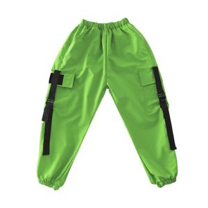 Pantalons enfants pantalons pour filles printemps automne vert élastique taille haute sangle robe de travail sport Performance danse de rue 230830