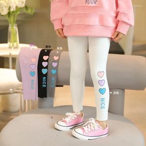 Pantalons enfants filles Leggings solides arrivée enfants pantalons slim vêtements de danse recadrée gris blanc rose bleu